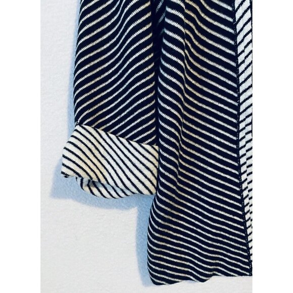 Chicos Sweater Womens XL Black Striped Esther Blazer Cardigan Silk Blend - Picture 3 of 8